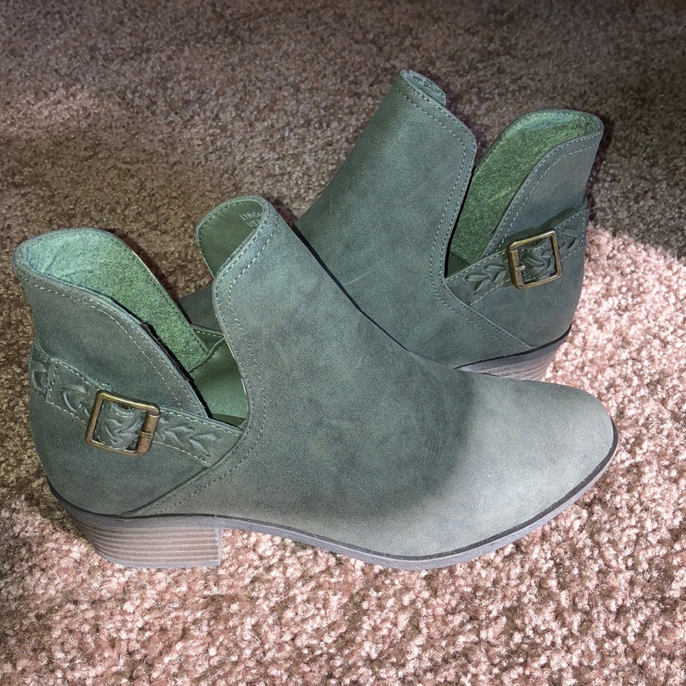 Olive green booties